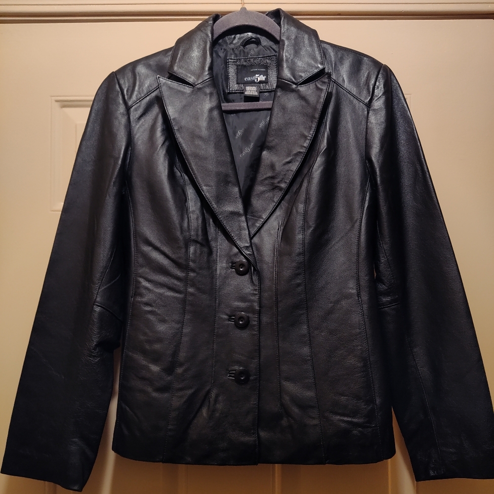 East 5th Women's Black Leather Jacket Size M